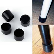 4pcs/set 16/19/22/25/28mm Black PVC Plastic Chair Leg Caps Feet Protector Pads Furniture Table Covers Round Bottom 2024 - compre barato