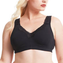 Sutiã plus size preto, de algodão, copo grande, sem costura, ultrafino, para mulheres, minimizador, a b c d e f g h i 2024 - compre barato