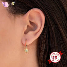 925 Silver Ear Buckle Hoop Earrings with Sun-shaped Pendant with zirconia Delicate Cubic Zirconia Earrings Jewelry for women 2024 - buy cheap