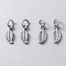 925 Sterling Silver Casual Handmade Matte Small Leaf Charms Decoration Ornament Matte S925 Silver Pendant DIY Jewelry Findings 2024 - buy cheap