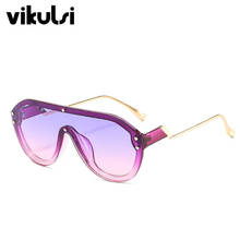 Óculos de sol feminino roxo uv400, óculos quadrados para mulheres de luxo, design de marca, grande, 2020 2024 - compre barato