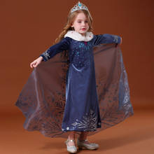 Зимнее платье на Хэллоуин для девочек, одежда принцессы Анны и Эльзы Детские платья для девочек 4, 6, 8, 10 лет, костюм Эльзы на день рождения 2024 - купить недорого