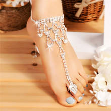 Сандалии с кристаллами, украшенные босиком; пляжная цепочка; ножной браслет; свадебные ножные браслеты для женщин; ювелирные изделия 2024 - купить недорого