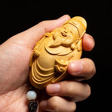 6 см/8 см Богатство Бог Boxwood Lucky Feng Shui кулон из цельного дерева ремесла Будда деревянная статуя украшения Декор для комнаты 2024 - купить недорого