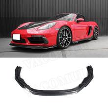 De fibra de carbono frente Spoiler de Porsche 718 Porsche Cayman Boxster Base S Coupe 2017 2018 cabeza parachoques guardia de Chin estilo de coche 2024 - compra barato