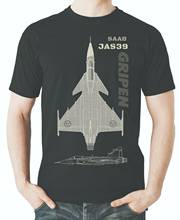 Swedish Air Force JAS 39 Gripen Fighter T-Shirt Summer Cotton Short Sleeve O-Neck Men'sT Shirt New S-3XL 2024 - buy cheap