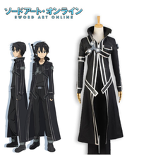 Disfraz de Sword Art Online para hombre, Camisa + gabardina + Pantalones + Golves + accesorio, Kirigaya Kazuto, equipo de combate, Cosplay, Anime 2024 - compra barato