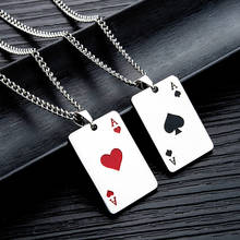 Lucky Ace Of SpadesA-collar para hombre, colgante de acero inoxidable 316L, Casino, cartas de juego de la fortuna 2024 - compra barato