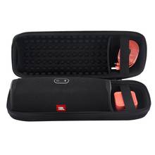 Capa dura para jbl charge 4, portátil, sem fio, bluetooth, cabo usb e carregador, preto, cinza, estojo de armazenamento 2024 - compre barato