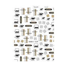 Pegatinas de línea para uñas, 1 unidad, animales blancos y negros, diseños de verano, decoración DIY 2024 - compra barato