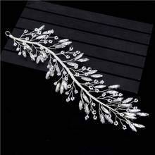 Women Long Beads Rhinestone Hair Combs Leaf Handmade Bride Headdress Wedding Bridal Head Piece Prom Party Hair Ornaments 2024 - buy cheap