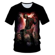 Camisetas 3D de calavera para hombre, camiseta de moto Punk, camiseta para hombre estampada, camiseta Hipster Pop 2024 - compra barato