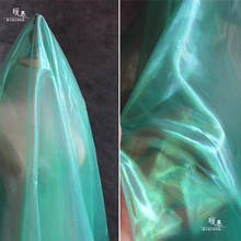 Laser Organza Tulle Fabric Green Gradient Color DIY Patchwork Veil Background Decor Skirt Wedding Dress Designer Fabric 2024 - buy cheap