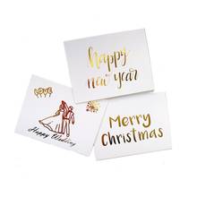 Tarjeta de letras doradas Simple, tarjeta de felicitación plegable de fiesta, etiqueta de regalo de agradecimiento, tarjetas de papel, tarjeta de felicitación de boda de cumpleaños, 10 Uds. 2024 - compra barato