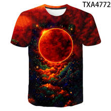 Camiseta 3d universo planetário, camiseta para homens e mulheres crianças estampa 3d star sky legal camisetas meninos e meninas fashion streetwear 2024 - compre barato
