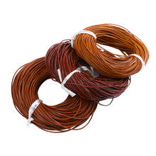 Cordón de cuero auténtico de Color Natural, cuerda redonda de 90 metros de diámetro, 1,5/2/3/4 MM, para collar, pulsera, joyería 2024 - compra barato