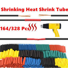 Kit de tubo termo retrátil de calor, 164/328 peças, cobertura termo de isolamento, poliolefina, encolhimento variado, tubulação termo retrátil 2024 - compre barato