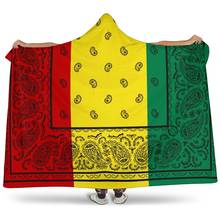 Manta con capucha para adultos, Bandana con estampado completo 3D, color amarillo, verde y rojo, estilo 3 2024 - compra barato