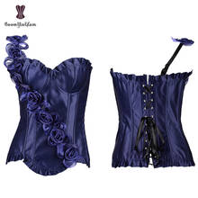 Floral Straps Women Body Shapewear Costume Sexy Bustier Blue Corset Overbust Size S-XL 806# 2024 - buy cheap