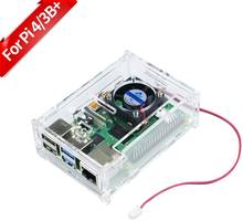 XiaoR Geek Raspberry Pi 4 Case, Acrylic Case with Cooling Fan for Raspberry Pi 4 Model B/Pi 3B+ 2024 - buy cheap