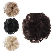 Women Hair Bun Extension Wavy Curly Messy Wig Wedding Bride Chignon Hairpiece Rubber Bands Hair Accessories 2024 - buy cheap
