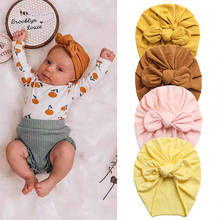 Cute Bows Baby Hat Solid Color Knot Kids Girl Boy Bonnet Hat Soft Turban Spring Autumn Children Toddler Beanie Cap 2024 - buy cheap