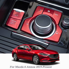Molduras interiores de estilo de coche, lentejuelas electrónicas de freno de mano para Mazda 6 Atenza, Botón Multimedia hueco, 2019-presente 2024 - compra barato