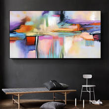 Pinturas en lienzo de arte abstracto, carteles coloridos e impresiones, imágenes artísticas de pared para sala de estar, decoración del hogar sin marco 2024 - compra barato