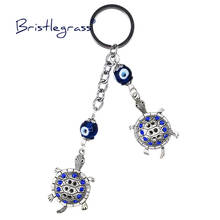 BRISTLEGRASS Turkish Blue Evil Eye Cute Turtles Tortoise Key Chain Ring Holder Keychain Amulet Lucky Charm Blessing Pendant Gift 2024 - buy cheap
