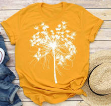 Dandelion Consider How the Wildflowers Grow Shirt Christian 100% Cotton Funny Letter print Graphic O neck Ladies Drop shipping 2024 - buy cheap