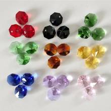 9 Colors 100PCS 14mm Crystal Octagonal Beads Suncatcher Crystal Prisms Lamp Chandelier Part DIY Curtain Bead Chain Wedding Decor 2024 - buy cheap