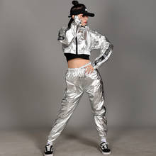 New Hip Hop Dance Costumes Women Shiny Silver Jazz Performance Clothing Street Dancing Outfit Adults Modern Stage Wear DN5379 2024 - buy cheap