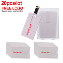 Tarjeta de crédito con logotipo gratis, 4GB, 8GB, 16GB, 32GB, USB 2,0, unidad Flash, 20 unids/lote 2024 - compra barato