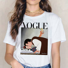Vogue T shirt Women Princess Casual Harajuku Tshirt O-neck Short Sleeve T-shirt White Tops Female Clothing 2024 - buy cheap