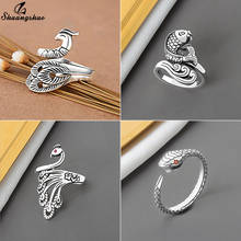 Shuangshuo Boho в виде этнического павлина кольцо Феникс рыба змея открытые женские кольца модные украшения для женщин подарок на день рождения бижутерия 2024 - купить недорого