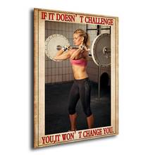 Mulher de fitness levantamento de peso pesado imagem decoração da casa nordic lona pintura da parede posters e impressão 2024 - compre barato
