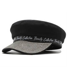 Boina tipo fedora, boné feminino da moda, chapéu retro para mulheres, estilo francês, branco e preto 2024 - compre barato