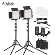 Andoer-2 paquetes de luz LED para vídeo y soporte de 78,7 pulgadas, Kit de iluminación regulable de 660 bombillas LED, 3200-5600K, para estudio de fotografía 2024 - compra barato