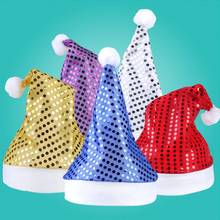 WZCX Fashion Sequins Colorful Christmas Hat Santa Holiday Party Festival Supplies Splice Halloween Hat Decoration Cap 2024 - buy cheap