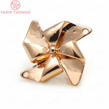 6PCS 20MM 24K Champagne Gold Color Plated Brass Windmill Charms Pendants High Quality Diy Jewelry Accessories 2024 - buy cheap