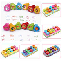 Round Multicolor Fun 10 Pcs Cute Panda Child DIY Scrapbook Kids Stamp Cartoon Rubber Stamps Scrapbooking Reward Toy 2024 - купить недорого