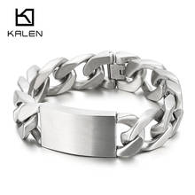 Kalen pulseira masculina viking cubana, joias pesadas de aço inoxidável 20mm 2024 - compre barato