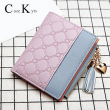 New ladies short wallet female zipper wallet fashion fresh Korean version of the large capacity tassel love stitching handbags 2024 - buy cheap