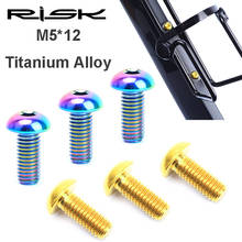 RISK 2pcs/box Road Mountain Titanium Alloy Bike Bicycle M5x12 Water Bottle Cage Fixing Bolts Air Pump Holder Bracket Fixed Screw 2024 - buy cheap