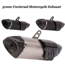 51mm Universal Motorcycle GP Exhaust Pipe Escape Moto Modified Muffler Carbon DB Killer For ER6N Z900 Z800 Z750 F800GS S1000RR 2024 - buy cheap