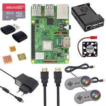 Raspberry Pi 3 Modelo B + Kit de juego + tarjeta SD de 32G + Gamepad + funda + ventilador + alimentación + disipador de calor para RetroPie Recalbox 2024 - compra barato