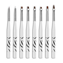 8pcs Nail Art Brush Pen Dotting Painting Drawing UV Gel Brush Flat Extension Builder Coating UV Gel Polish Tips Manicure Tools 2024 - buy cheap