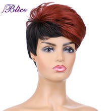 Blice-Peluca de pelo sintético para mujer, pelo corto de onda natural, FT2 Color mezclado/BUG, 6 pulgadas, Kanekalon, totalmente a máquina 2024 - compra barato