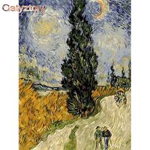 GATYZTORY-pintura al óleo sin marco de Van gogh para decoración del hogar, arte de pared de paisaje, imagen pintada a mano, bricolaje 2024 - compra barato