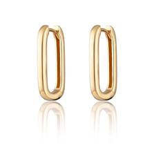925 sterling silver geometric rectangle hoop earring gold Rhodium plated Mini small huggie silver Hoops 2024 - buy cheap
